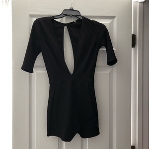 Black Low-V Romper